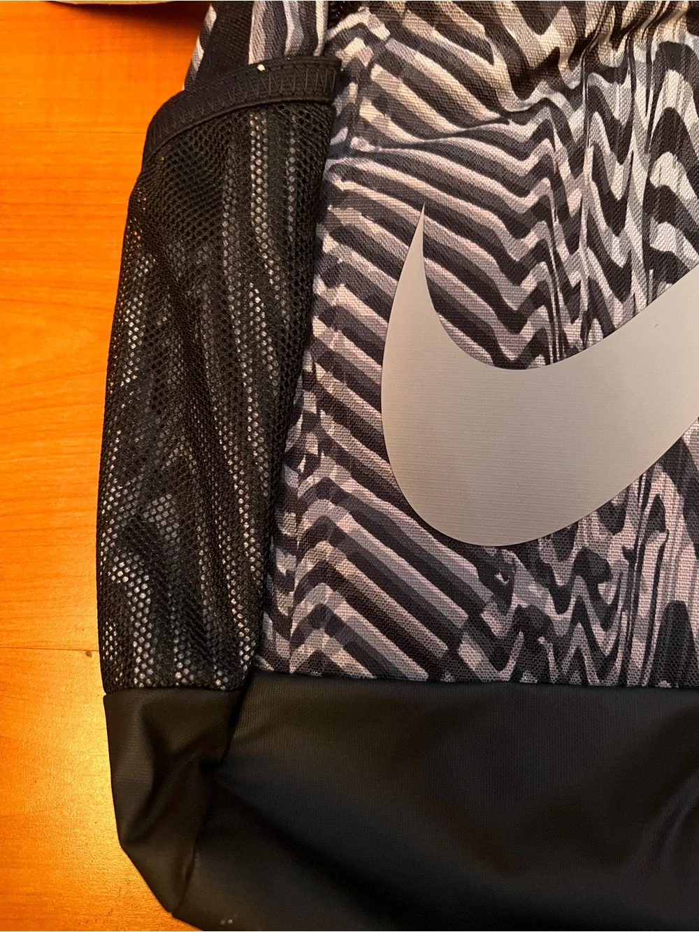 Nike Black & White Zebra-Print Backpack with Large Swoosh